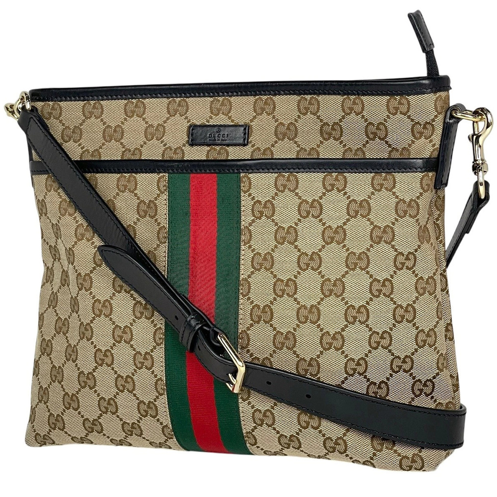 Gucci GG shoulder bag Sherry Web canvas Beige Cream black